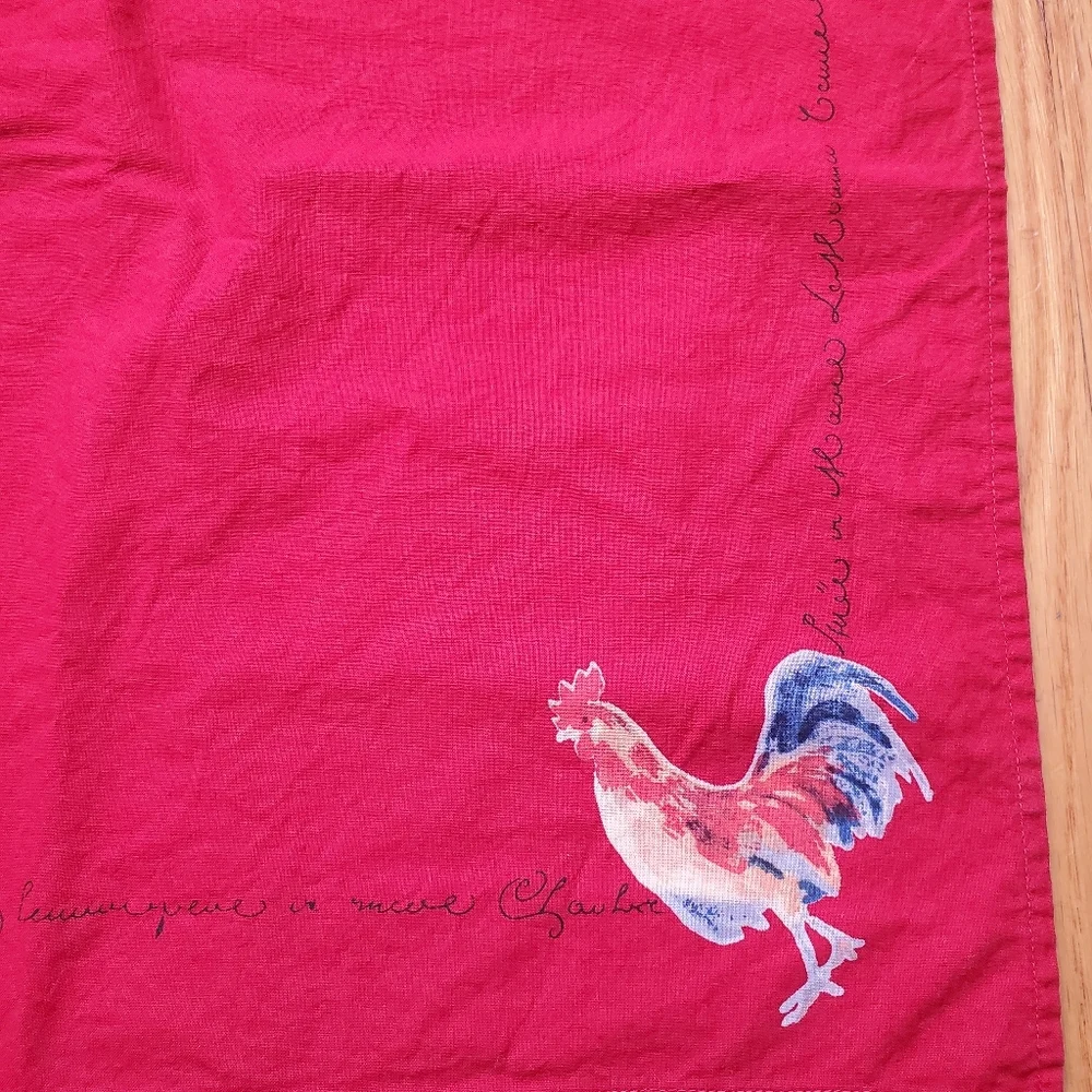 Williams Sonoma rooster French print cotton napkins‎ 20 x 20 (3)